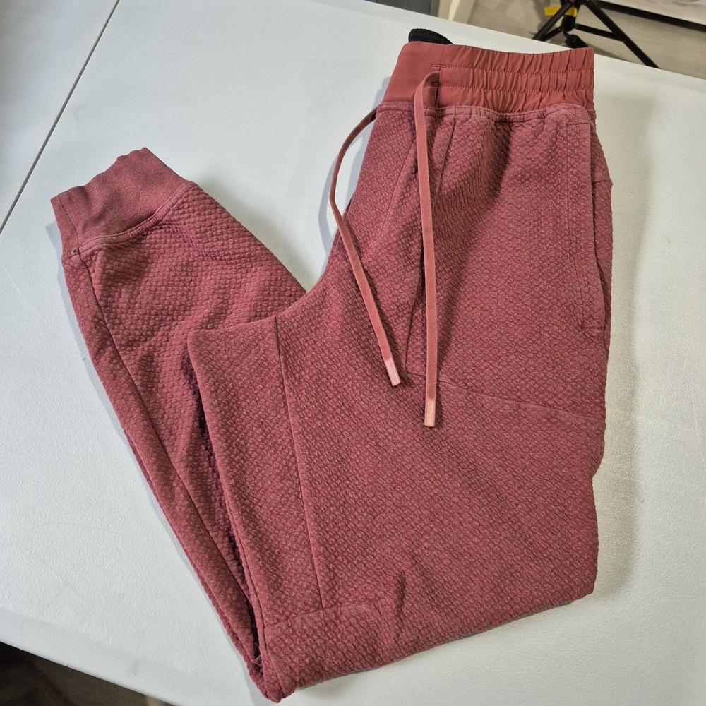Lululemon Joggers Mens Medium Maroon At Ease Double Knit Textured Lounge